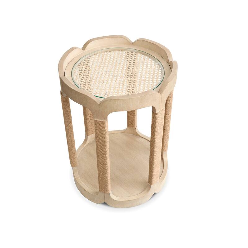 Salt Life Home Sunset Cove Sanibel Brown Drum Table - 18''W x 18''D x 24''H