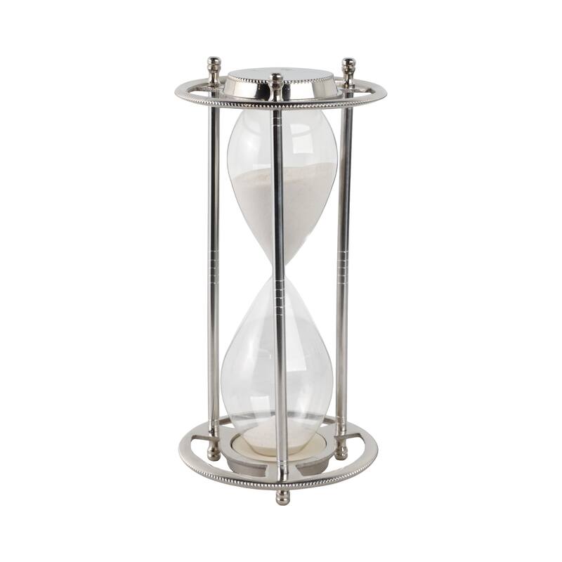 Metal Aluminum Hourglass Decorative Object Modern Contemporary Display - 5" x 5" x 11"
