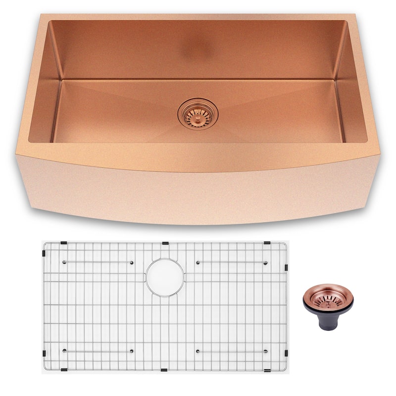 HomeRoots 10" X 33" Gold Stainless Steel Undermount Kitchen Sink - 33.00 in. x 10.00 in. x 20.00 in.