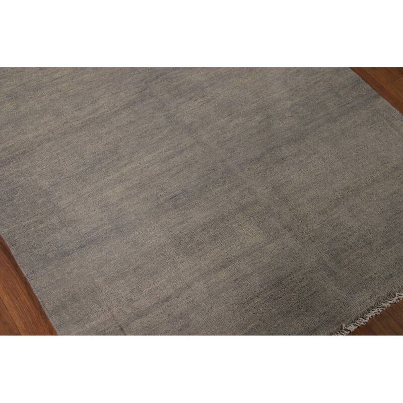 Gray Modern Gabbeh Oriental Foyer Rug Hand-Knotted Wool Carpet - 3'3"x 4'11"