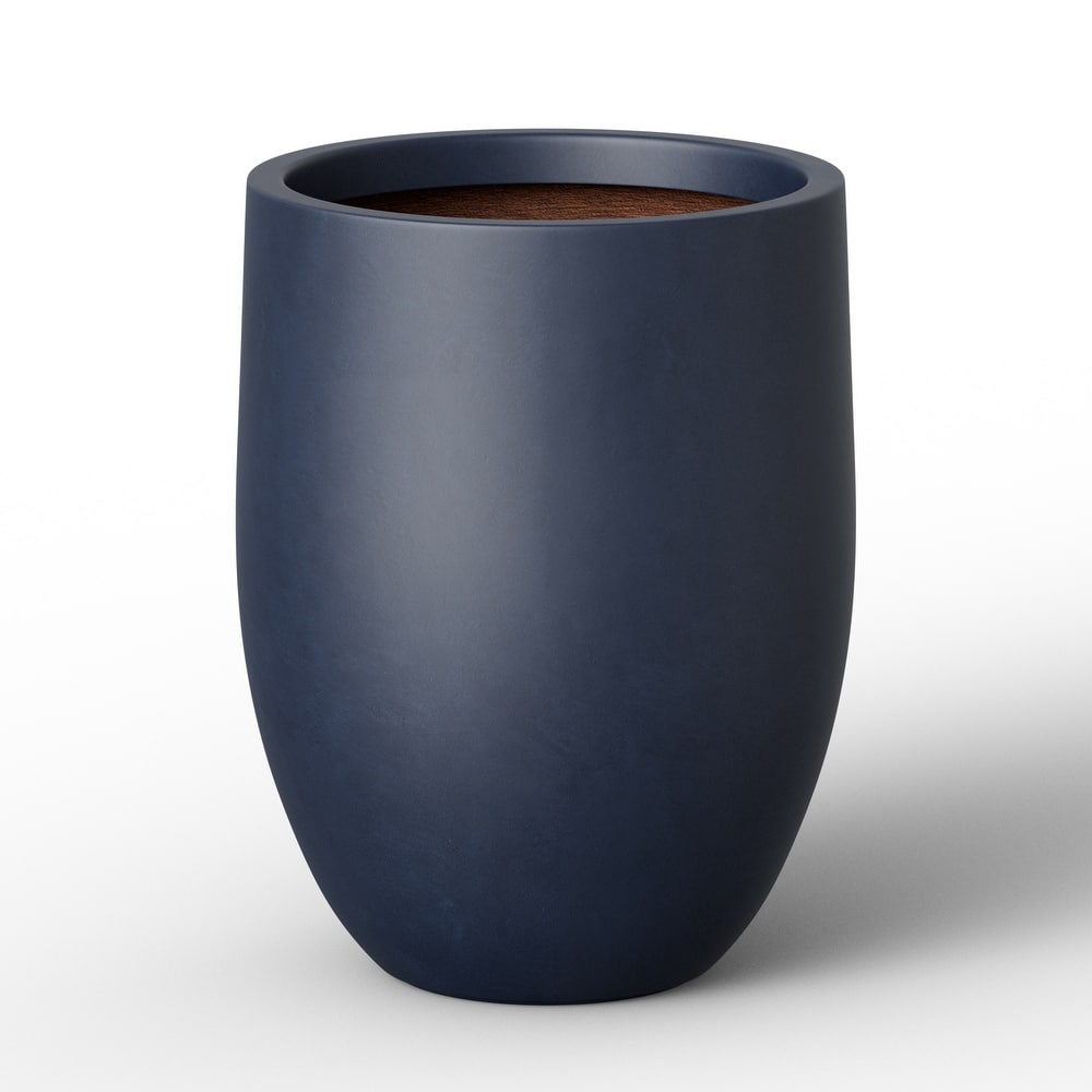 Concrete Garden Enhanced Interior Flower Planter, Modern Tall Plant Pots with Drainage Hole