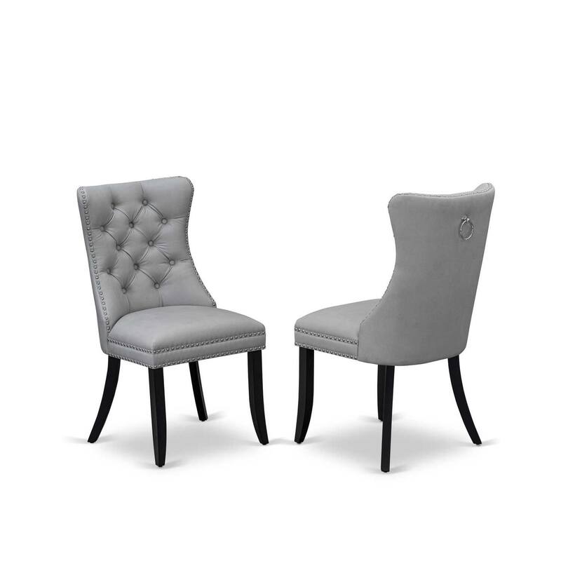 Modern 5 Piece Dining Set - Round Table with Dropleaf & 4 Chairs - Black & Gray