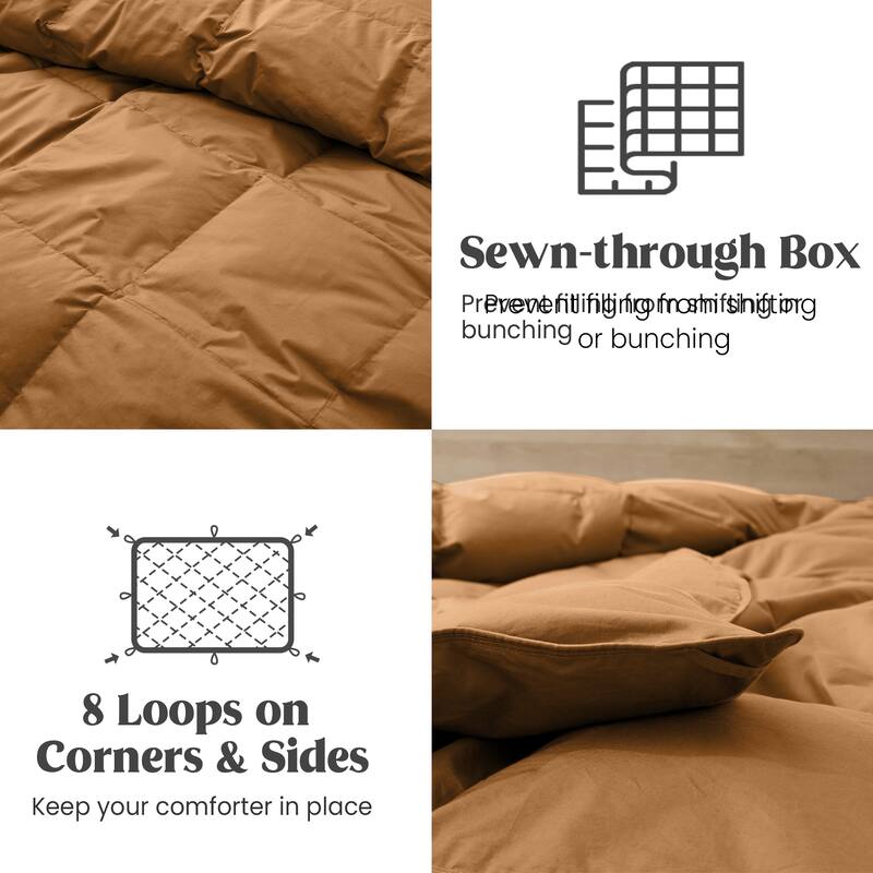 All Season 100% Organic Cotton Down Breathable Duvet Insert Medium Warmth Comforter