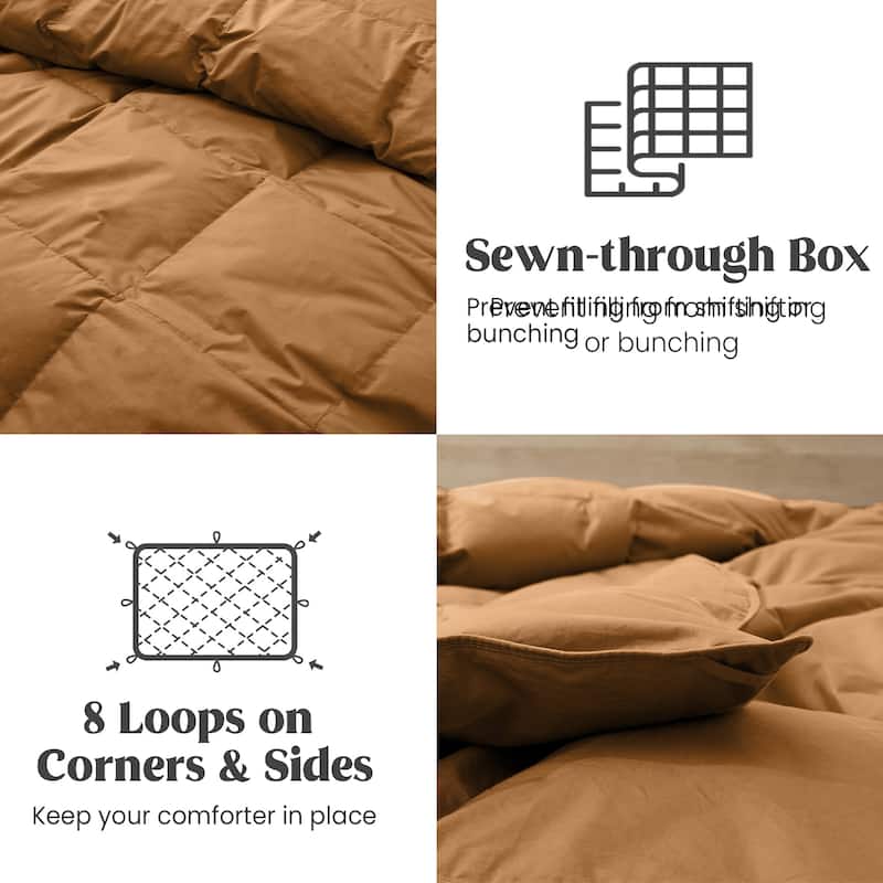 All Season 100% Organic Cotton Down Breathable Duvet Insert Medium Warmth Comforter