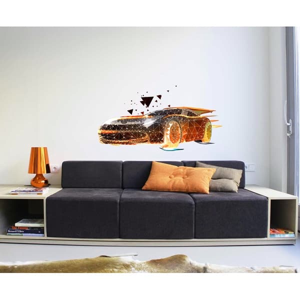 Shop Stylish Car Mancave Polygonal Wall Decal Boys Room Nursery Wall Art Sticker Overstock 31820795