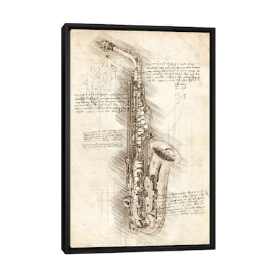 iCanvas "Saxophone" by Cornel Vlad Framed Canvas Print