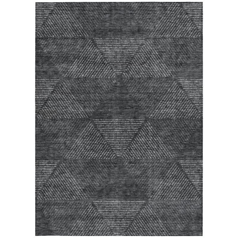 HomeRoots Geometric Transitional Rectangle Outdoor Rug