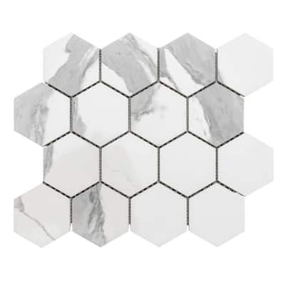 The Tile Life Stately Hex 11x14 Calacatta Porcelain Floor & Wall Tile