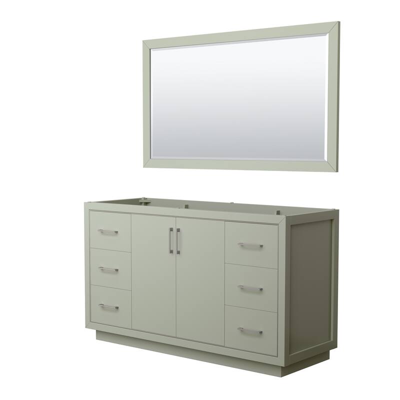 Wyndham Collection WCF1111-60S-CX-M58 Icon 60" Single Free Standing - Light Green / Brushed Nickel Hardware