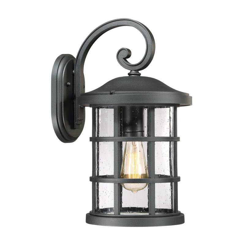 Bellevue Halifax Single Light 18" Tall Outdoor Lantern Style Wall - Earth Black