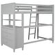 preview thumbnail 7 of 13, Elegant Design Loft Bed with Shelves, Drawers and Desk, Health and Comfort, Twin Size, Grey