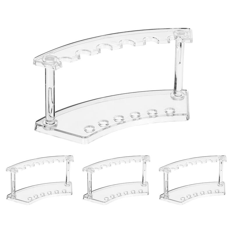 Plastic Pen Holder, 6-Slot Acrylic Pen Display Stand Vertical Clear - 14.5cm x 6.5cm