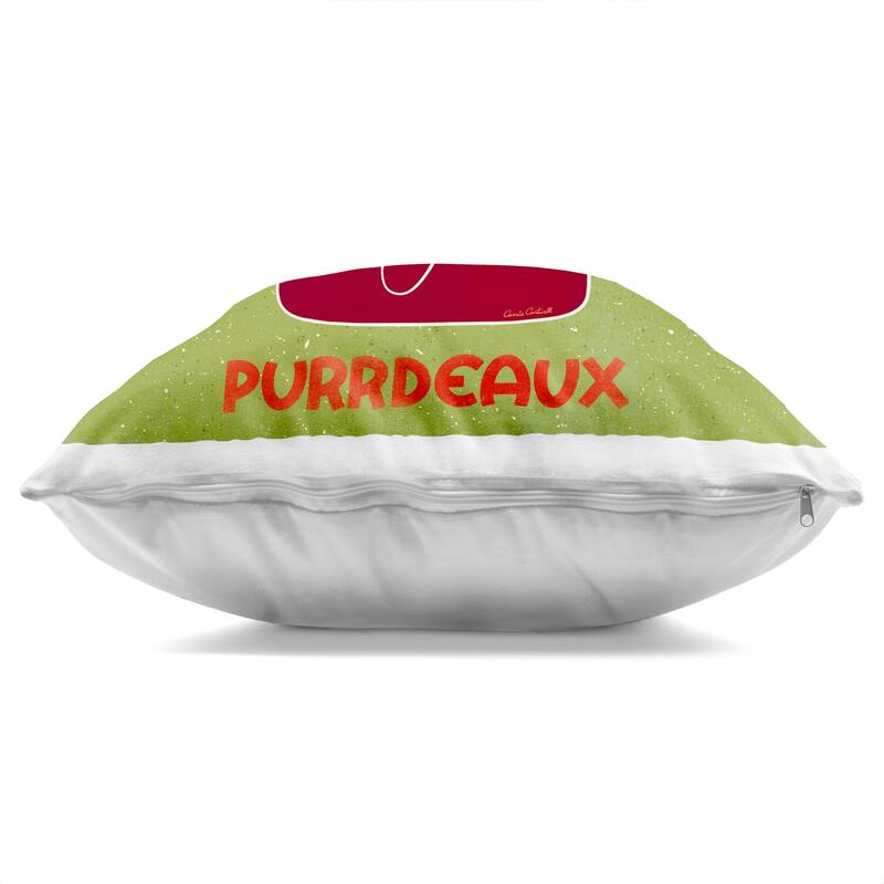 Stupell Purrdeaux Feline Wine Decorative Printed Throw Pillow Design by Carrie Cantwell