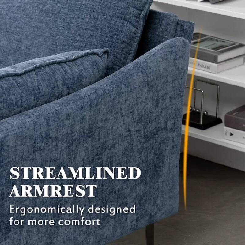 Modern Chenille Sectional Sofa with Reversible Chaise and Ottoman, Perfect for Living Rooms with Sleeper Function