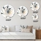 preview thumbnail 5 of 6, Designart 'White Stained Glass Floral Art' Floral Circle Metal Wall Art