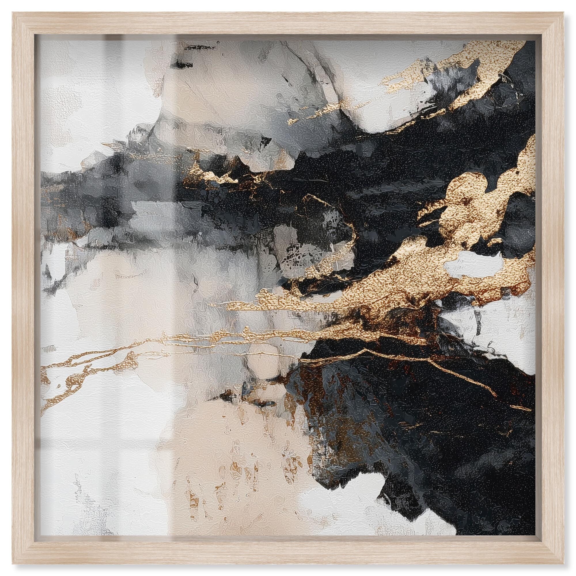 Golden Fracture IV Gold Wall Art Shadowbox Print by Art Remedy