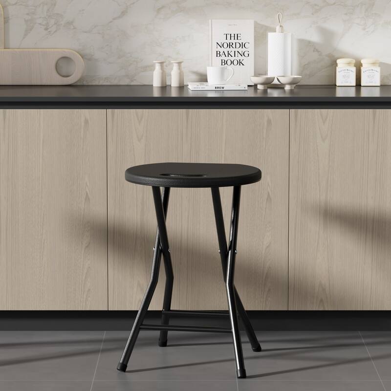 VECELO Modern X-Frame Folding Chair with Carry Handle Indoor Outdoor Space Saving Minimalist Design Chair