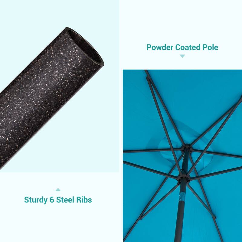 Bonosuki 10 x 6.5ft Patio Rectangular Umbrella with Tilt and Crank