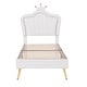 preview thumbnail 53 of 68, Modern Upholstered Princess Bed with Crown Headboard
