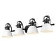 preview thumbnail 1 of 1, Golden Lighting 3602-BA4 WHT Duncan 4 Light 34" Wide Vanity Light with Matte Black