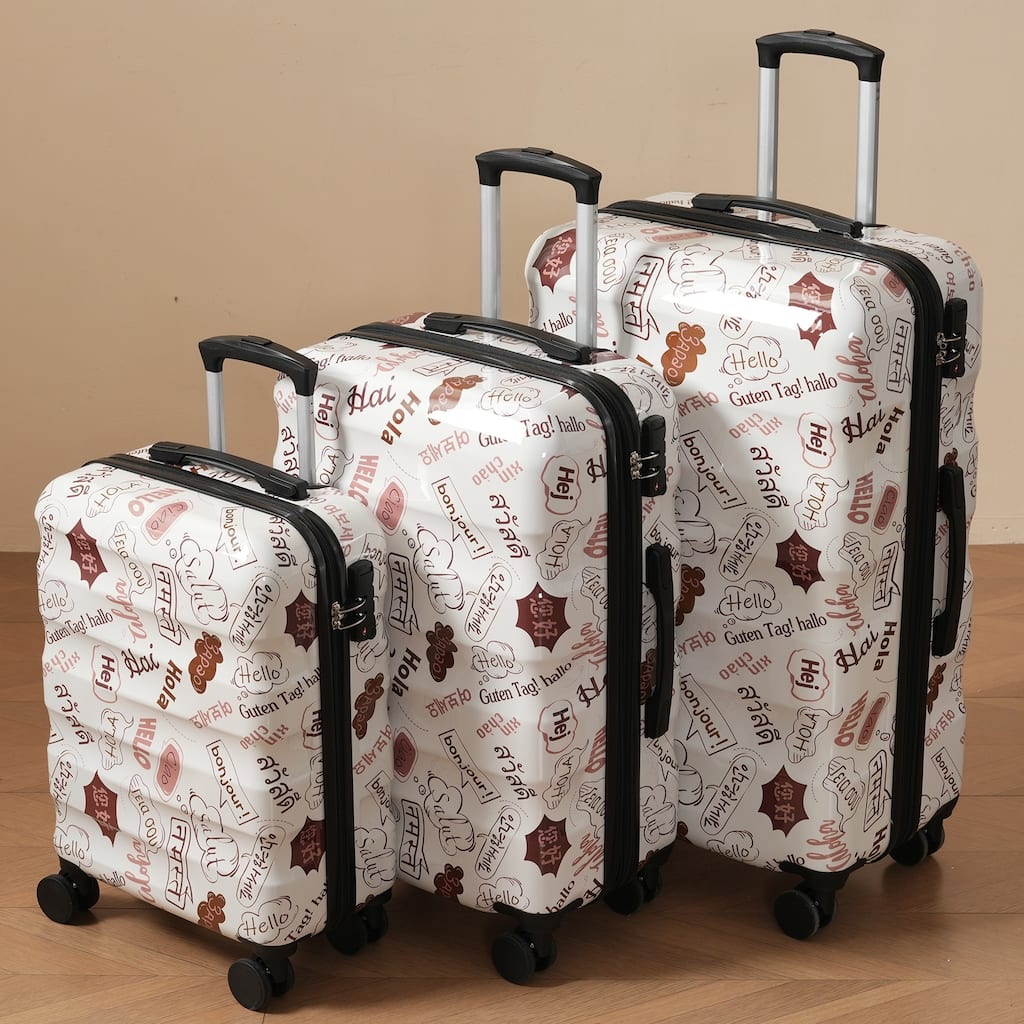 3-Piece, 20, 24, 28-Inch Modern Hard-Shell Luggage Expandable Luggage with Spinner Wheels and TSA Lock, for Boarding Travel