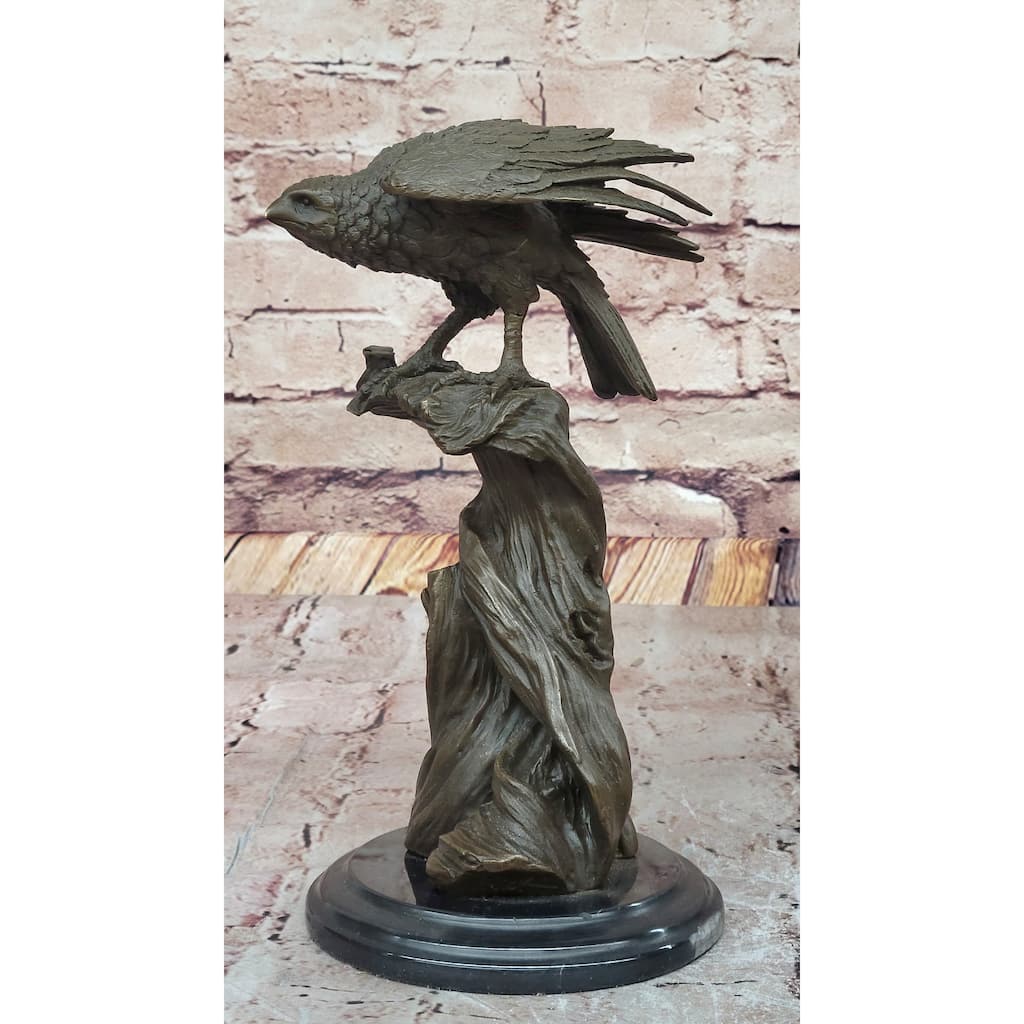 Bronze Hawk Sculpture By Mario Nick – Dynamic Avian Artwork For Nature Lovers