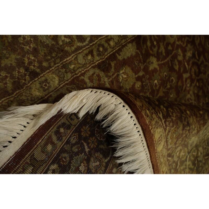 Hand Knotted Oriental 100% Wool Carpet Traditional Floral Oranges & Rust Aubusson Area Rug - 5' 5'' X 4' 0''