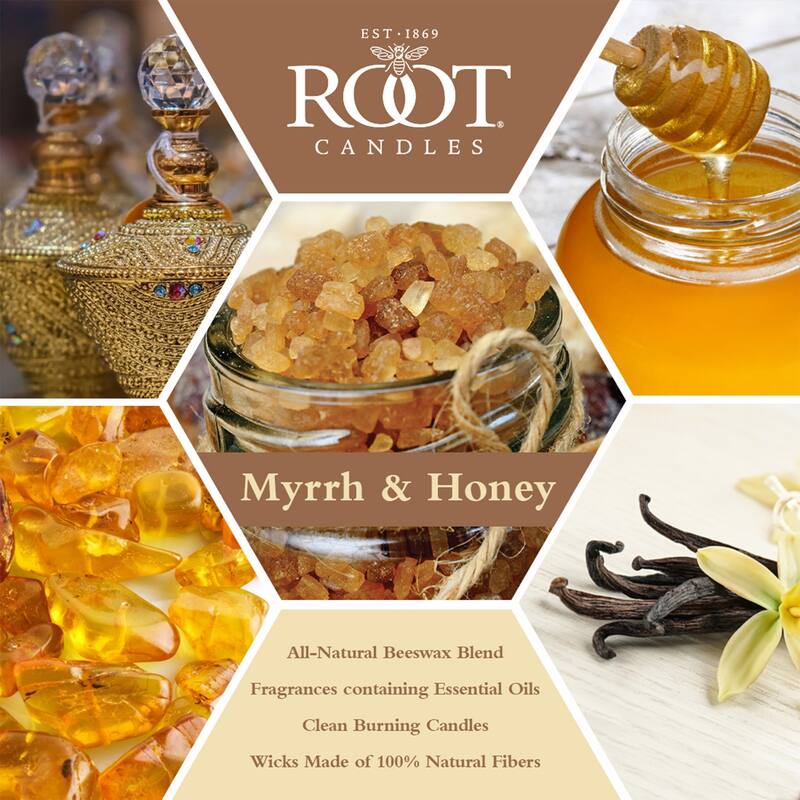 ROOT Candles Myrrh & Honey Scented 3-Wick Signature Honeycomb Jar
