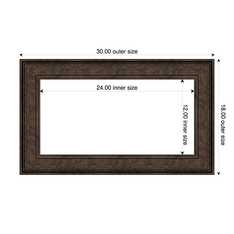 Amanti Art Ridge Black Framed Dry Erase Magnetic Board - 30 x 18 in - Ridge Bronze