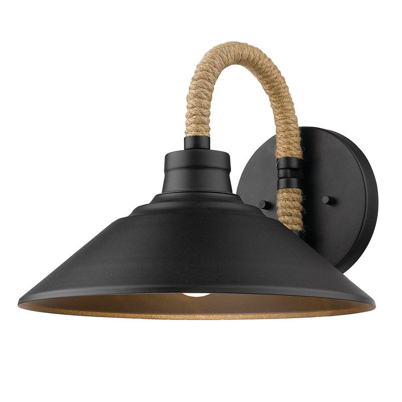 Journey 12" Wide Damp-Rated 1-Light Rustic Wall Sconce - Natural Black