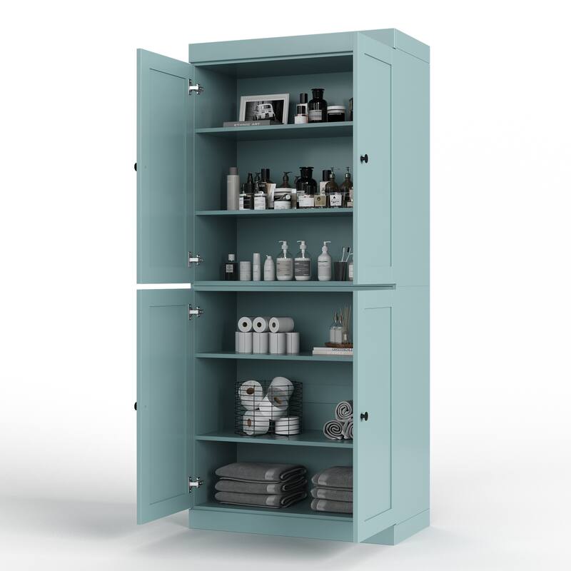 Palace Imports 100% Solid Wood 32" Bathroom Storage Cabinet with Shaker Doors and Adjustable Shelves