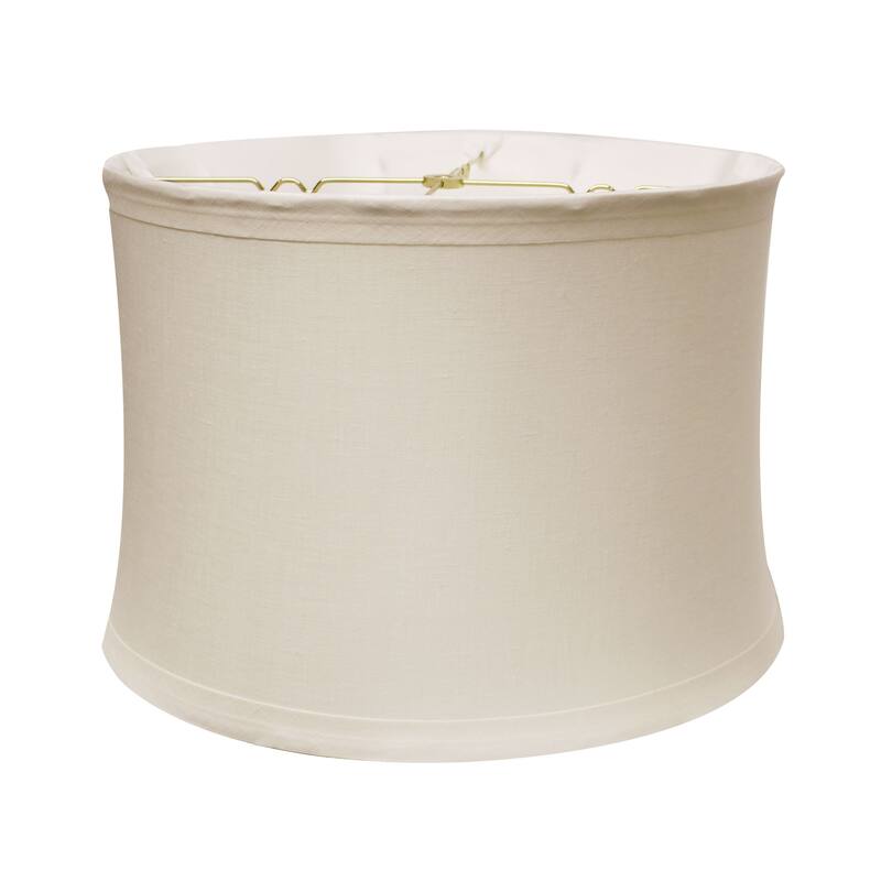 Drum No Hug with 1" Trim Softback Lampshade with Washer Fitter, Snow - White