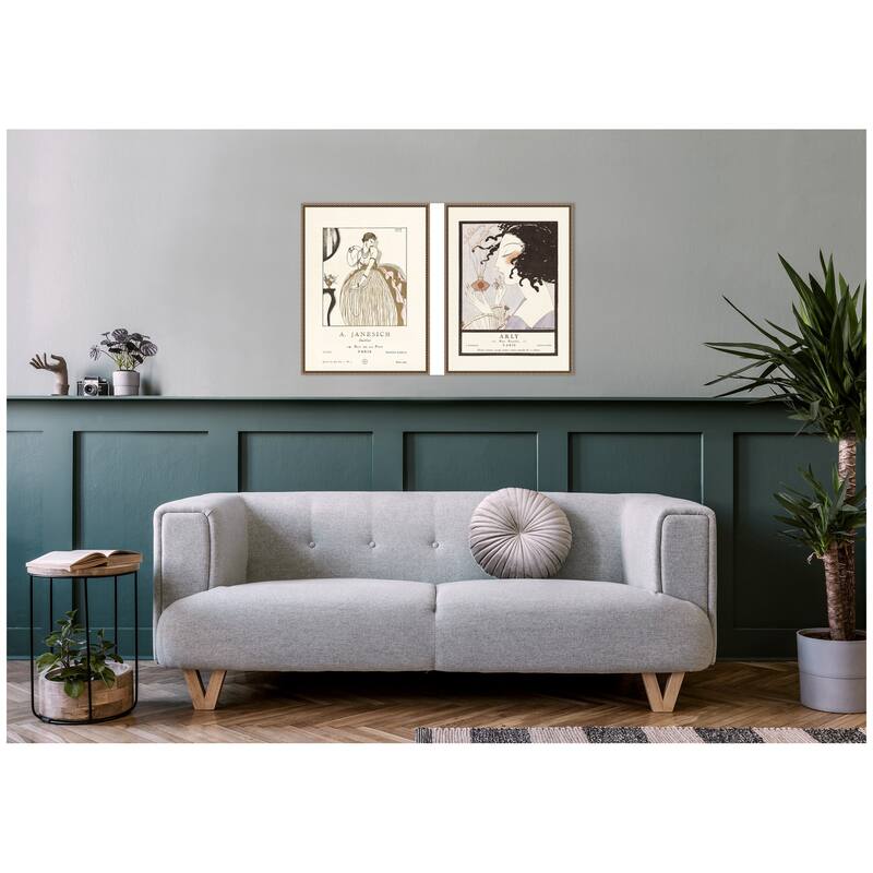 Kate and Laurel Arly 1921 Jacovleff & Janesich 1920 Edouard Halouze 2 Piece Framed Canvas Art Set by Nostalgia Prints