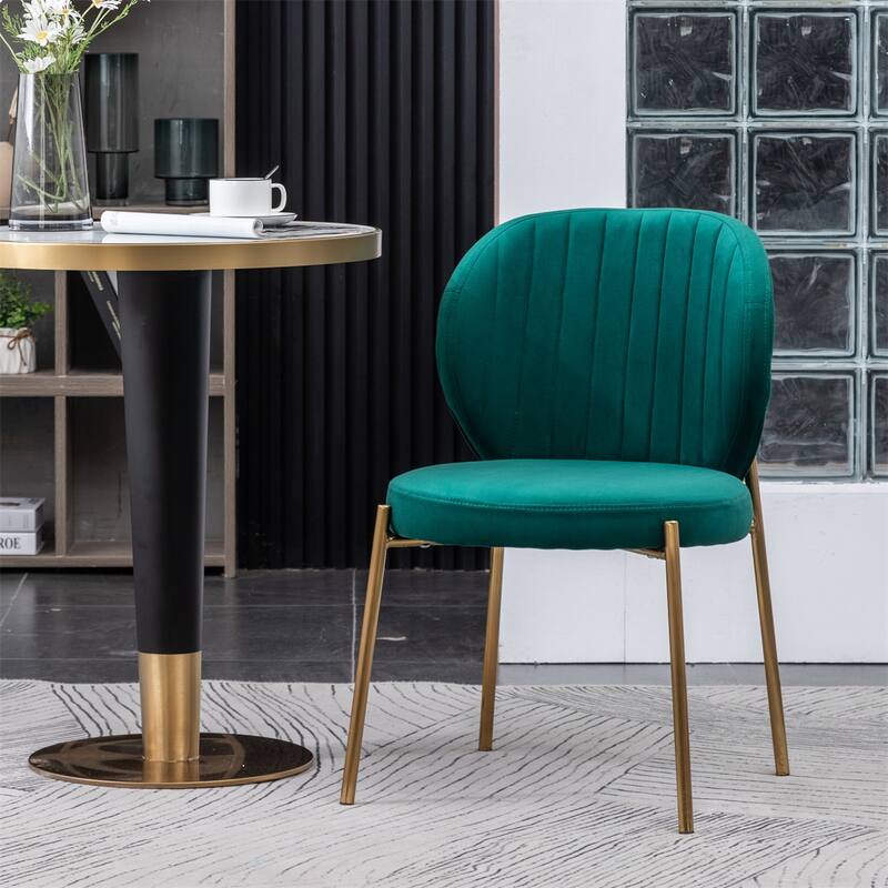 Contemporary Velvet Upholstery Dining Chair - Green