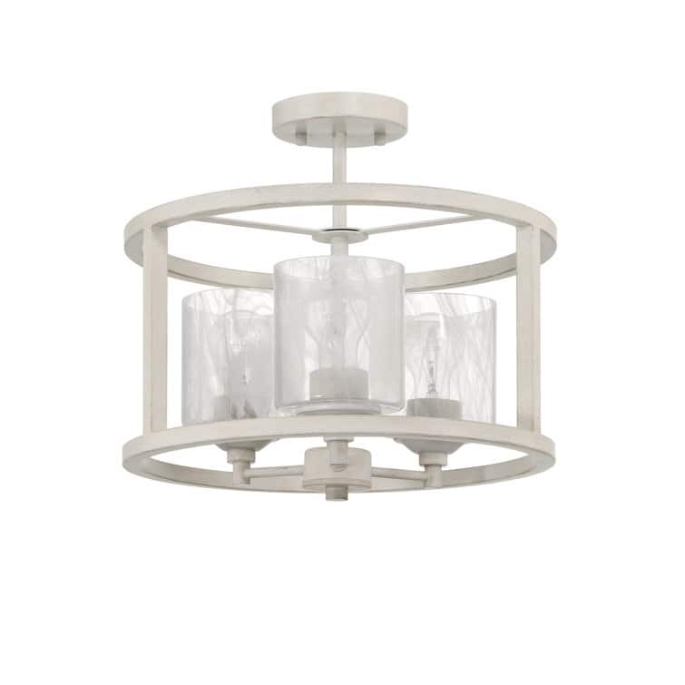 Acroma 3-Light Milk Glass Semi Flush Mount - N/A