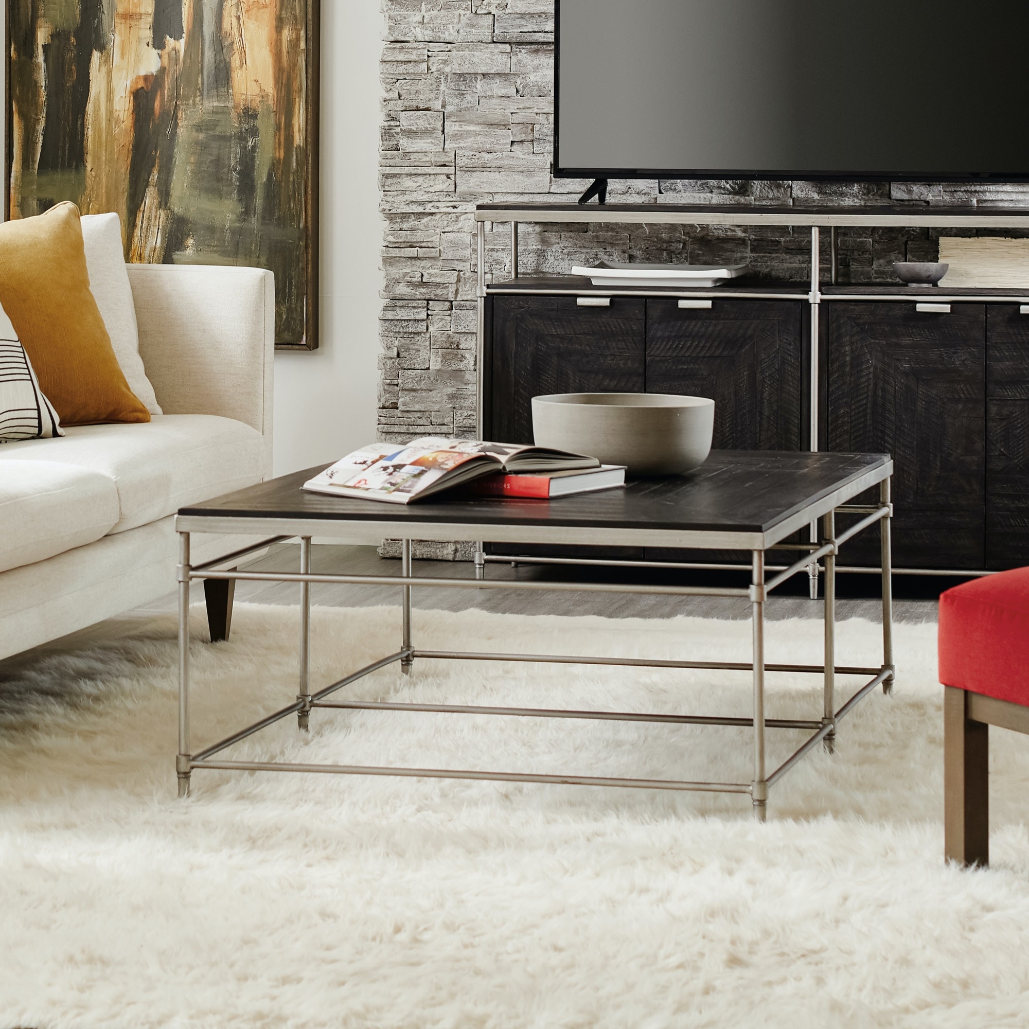Hooker Furniture St Armand 54" Wide Contemporary Industrial Cocktail