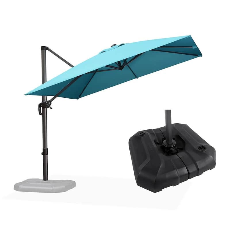 PURPLE LEAF 9 ft 360 Degree Rotation Patio Umbrella With Base