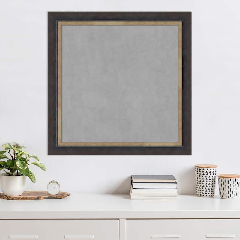 Amanti Art Hammered Charcoal Tan Framed Magnetic Board