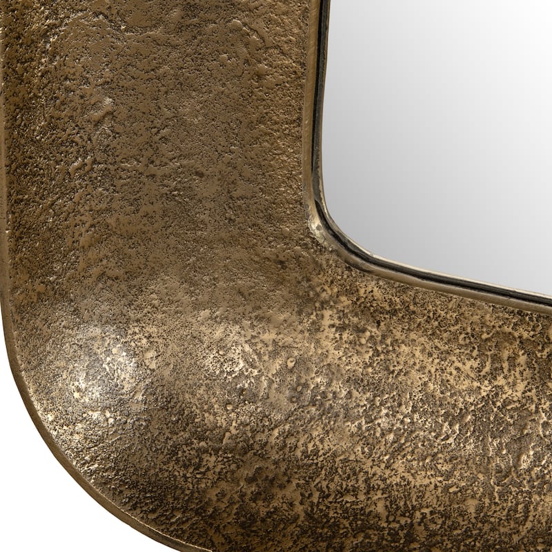 Framed Rectangular Wall Mirror - 42.5" - Antique Brass Finish