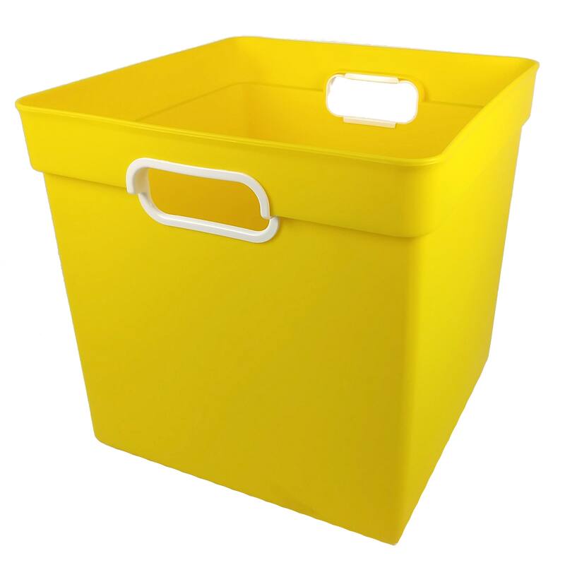 Romanoff Cube Bin, Yellow, Pack of 3