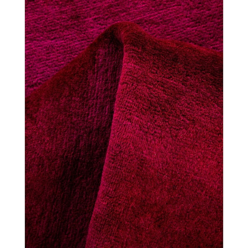 Overton Hand Knotted Wool Vintage Inspired Modern Contemporary Overdyed Pink Runner Rug - 2' 7" x 17' 7"