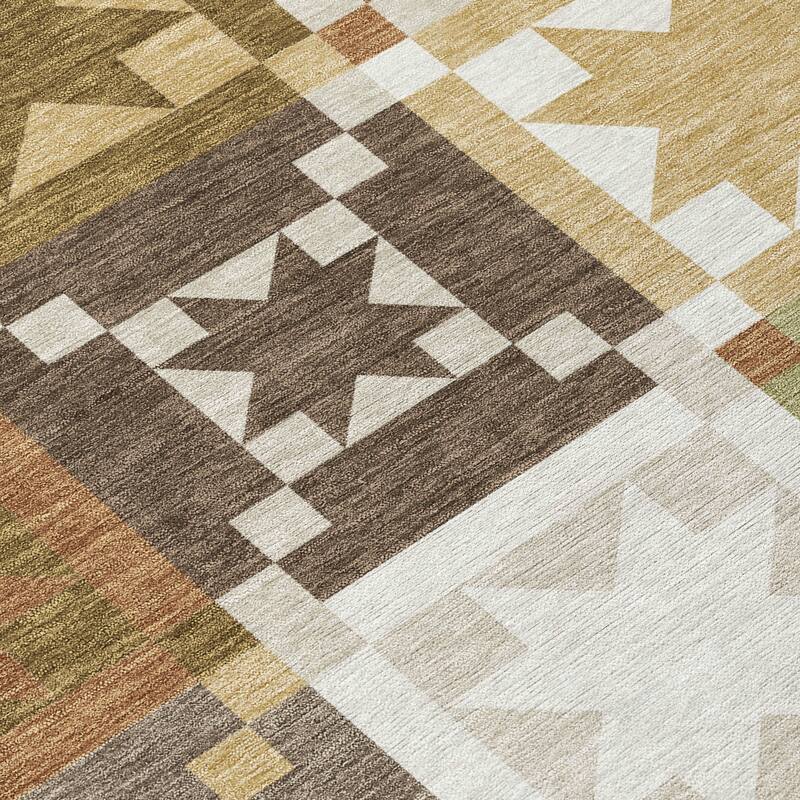 Machine Washable Indoor/ Outdoor Modern Newton Chantille Rug