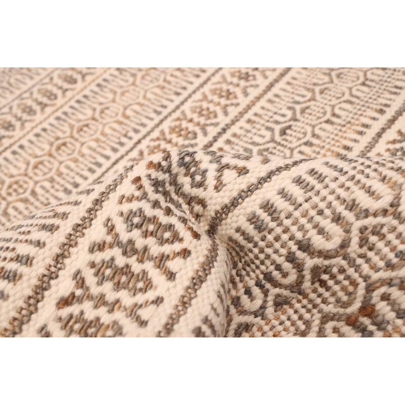 ECARPETGALLERY Flat-Weave Nevada Cream Kilim - 5'4 x 7'5