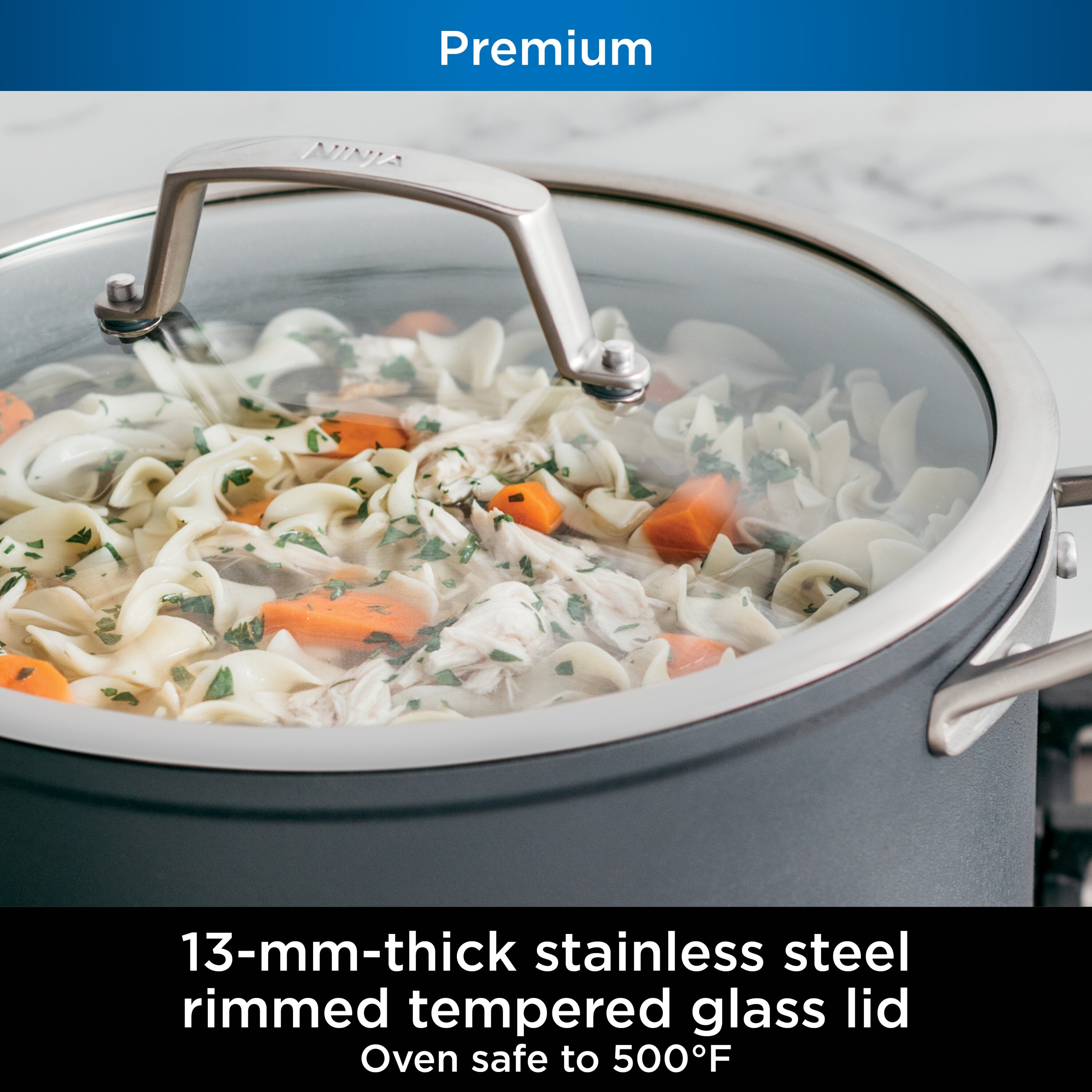 Ninja Foodi NeverStick Premium 8 Quart Stock Pot with Glass Lid Bed Bath Beyond 33698561