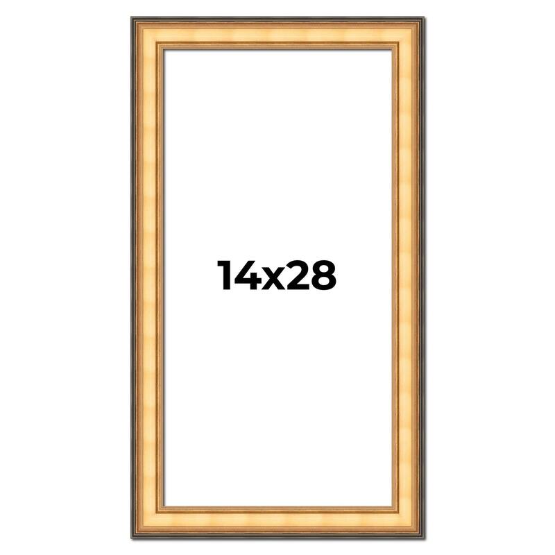 14x28 Frame Gold Plein Aire Solid Wood Picture Frame Width 2 Inches |