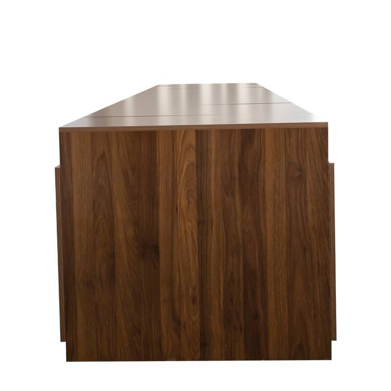 Modern Multifunctional Extendable Dining Table With Outlet,Space Saving Expanding Table With Storage