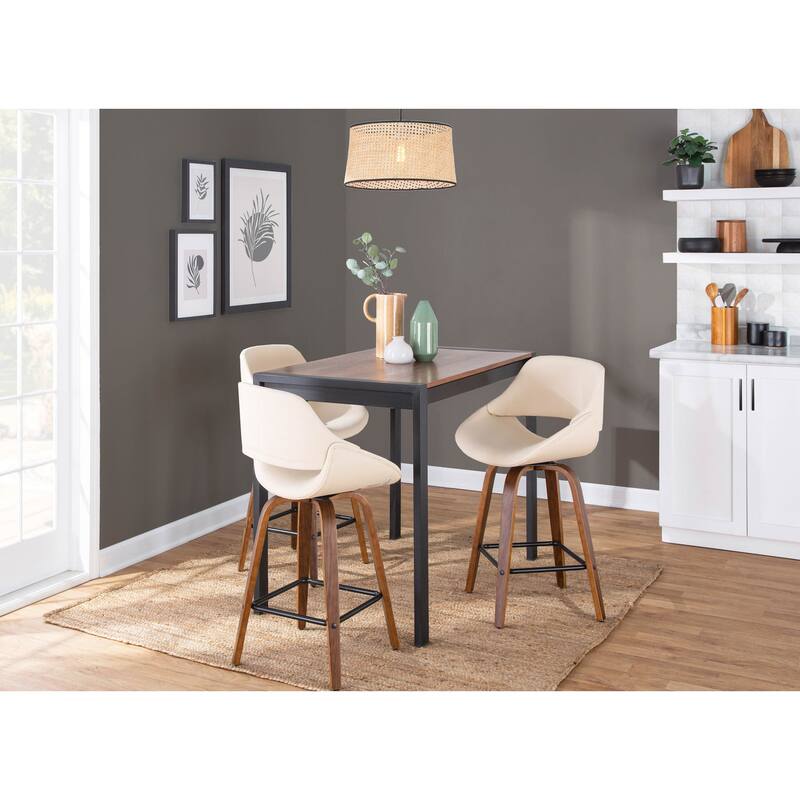 Carson Carrington Svellingen 26" Fixed-Height Counter Stool with Square Footrest (Set of 2)