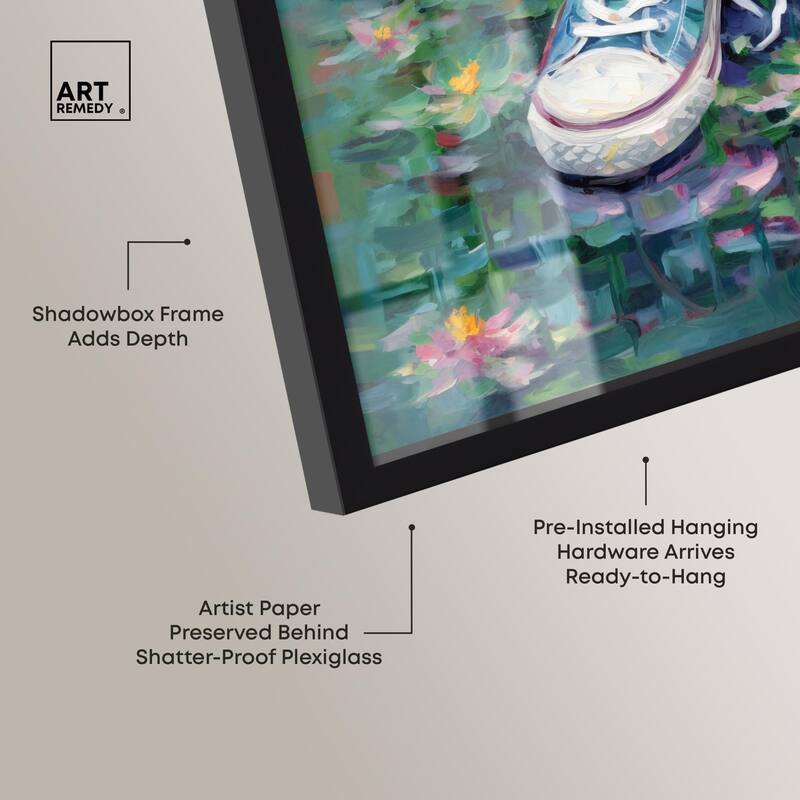 Lily Pad Sneakers II Shadowbox by Art Remedy