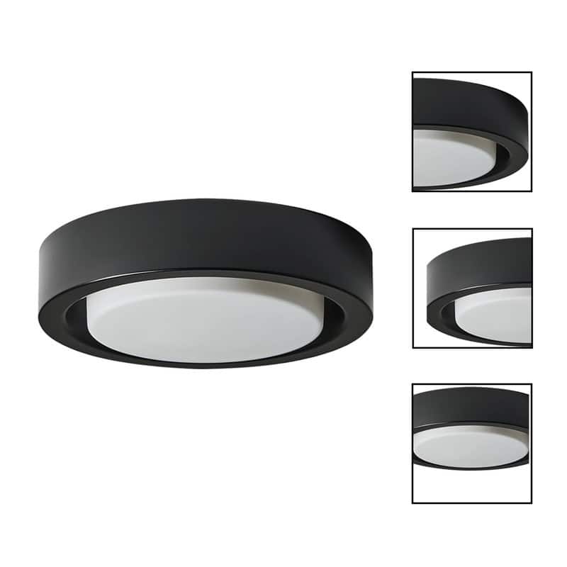 13 Inch flush light black ceiling lamp fixture glass, metal lights ceiling light - N/A