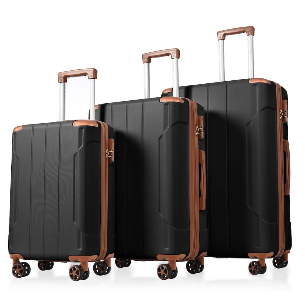 3-Piece, 20, 24, 28-Inch Modern Hard-Shell Luggage with Side Handle and 2 Spinners, for Boarding Travel
